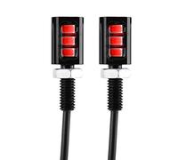 Qiilu 2x 12V 3LED Universal Car Motorcycle License Number Plate Screw Bolt Light Lamp (Red)