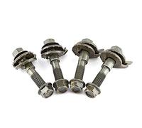 Qiilu 4pcs 14mm Four Wheel Alignment Cam Bolt, Steel Adjustable Camber Kit - For Nissan Rogue, Chevy Up, Lancer, Honda Element & More