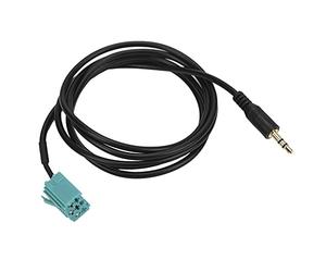 Qiilu Audio Cable, Car Audio Cable, ABS 3.5mm AUX Stereo Input Adapter Fit for Renault Clio/Megane/Espace/Kangoo/Laguna/Scenic/Trafic 2005-2011 (Black)