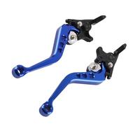 Qiilu Brake Levers, 1 Pair Double Disc Brake Handle Lever Universal CNC Aluminum Alloy Motorcycle Motorbike Clutch Scooter Modification (Blue)