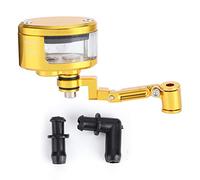 Qiilu Brake Oil Cup, Front Brake Fluid Reservoir CNC Aluminum Motorcycle Motorcbike Oil Cup Set Fit for ZX 6R 9R 10R(Gold)