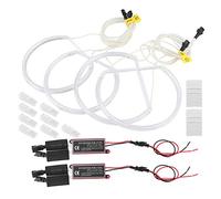 Qiilu Car Angel Eyes, White CCFL Angel Eyes Halo Rings High Brightness Light Headlamps Accessory Automotive Headlight Assemblies Fit for E46