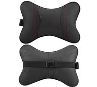 Qiilu Car Headrest Neck Pillow, Travel Pillows Leather Auto Car Seat Headrest Neck Rest Cushion Pillow Neck Rest Support Auto Accessories Car Headrest(Black)