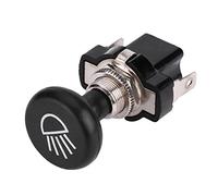 Qiilu Car Push Light Switch, 12V Car Headlight Push Pull Light Switch Car Push Button Switches Fog Push Button Metal Toggle Switch Car Auto LED Fog Light Rocker Toggle Switch