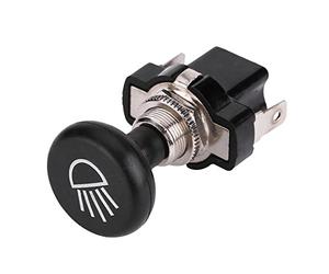 Qiilu Car Push Light Switch, 12V Car Headlight Push Pull Light Switch Car Push Button Switches Fog Push Button Metal Toggle Switch Car Auto LED Fog Light Rocker Toggle Switch