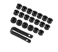 Qiilu Car Wheel Nut Covers, 20pcs 17mm Car Wheel Nut Auto Screw Protector Anti-theft Cover Cap (Black)