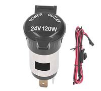 Qiilu Cigarette lighter adapter socket Cigarette Lighter Socket 0-24V 120W with Waterproof Cover Dustproof Universal for Cars Boats Tractors