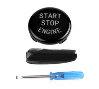 Qiilu Engine Button Cover Car Engine Start Stop Switch Button Cover for 3 Series E90 E91 E92 E93 2005-2011 5 Series X1 E84 X3 E83 X5 E70 X6 E71 ABS Black (with Screw and Clay)