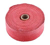 Qiilu Exhaust Wrap, 10M Universal Motorcycles Exhaust Pipe Heat Wrap Manifold Covers Insulation Roll Tape Glass Fiber for Vehicles With Exhaust(Red)