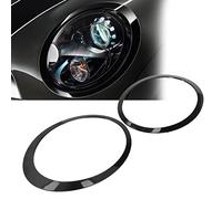 Qiilu Headlight Bezels Cover Trim 51137149905 51137149906 7149905 7149906 for Cooper Clubman R55 2008-2015 1 Pair Car Headlight Trim Ring Left Right Glossy Black