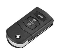 Qiilu Key Fob Case, 3 Button Car Remote Folding Flip Key Fob Case Blade Cover Shell Fit for 2 3 5 6 RX8 MX5