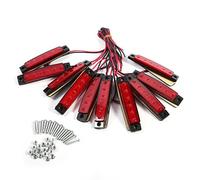 Qiilu LED Side Marker Light 10pcs 6LED Indicator Side Marker Clearance Light 24V for Truck Trailer Van Caravan Lorry(Red)