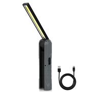 Qiilu LED Work Lamp with Magnet, Rechargeable USB Work Lamp COB and LED Portable Foldable Flashlight Car Inspection Light for Car Repairing, Camping, Emergency Lighting, Outdoors(Grey)