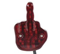 Qiilu Motorcycle Brake Light, 12V LED Motorcycle Taillight Rear Brake Lamp Light Unique Middle Finger Styling Tail Stop Running License Plate Universal Flexible Waterproof