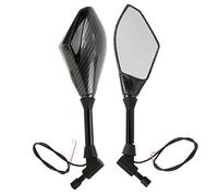 Qiilu Motorcycle Rearview Mirrors, LED Side Rearview Mirrors with Turn Light Direction Indicator for 10mm Handlebar Motorcycle