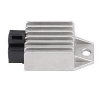 Qiilu Motorcycle Regulator Rectifier 12V 4 Pin Motorbike Power Supply Front Silver Black Suitable for Scooter Moped All-Terrain Vehicle Gokartsbuggie Equipped with Gy6 Motor to Universal
