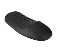 Qiilu Motorcycle Seat, Motorcycle PU Leather Vintage Cafe Racer Seat Flat Saddle Cushion for CG125 GN CG CB400SS(B)