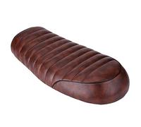 Qiilu Motorcycle Seat, Motorcycle PU Leather Vintage Cafe Racer Seat Flat Saddle Cushion for CG125 GN CG CB400SS(C)