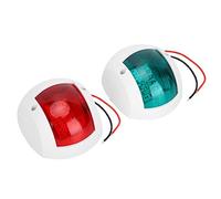 Qiilu Navigation Lights, Marine Boat Yacht Lamp 3W LED Navigation Warning Light Red + Green