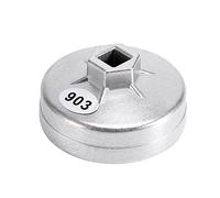Qiilu Oil Filter Wrench, 74mm 14 Flute Aluminum Oil Filter Wrench Oil Filter Socket Remover Tool 903 Silver