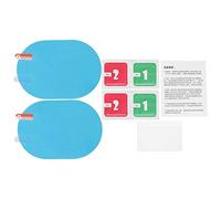 Qiilu Rainproof Car Mirror Film, 2* PET Car Rearview Mirror Rain Protective Film Anti-Fog Rainproof Sticker 100x145mm Oval Blue