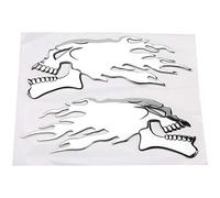 Qiilu Skull Stickers, 2Pcs 3D Motorcycle Sticker,Skull Head Auto Motorcycle Car Sticker Decor Decal
