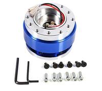 Qiilu Snap Off Steering Wheel, Universal Quick Release Hub Adapter for 6 Hole Bolt Steering Wheel Blue Boss Kit