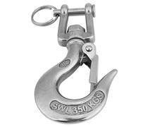 Qiilu Swivel Eye Hook, 304 Stainless Steel Grab Hooks Swivel Eye Clevis Lifting Chain Snap Hook 350KG Working Load Limit 110mm Eye Bolts Snap Hooks