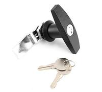 Qiilu T Handle Lock, Key Lock for Toolbox, Garage Door, Trailer & Caravan Canopy(Black)