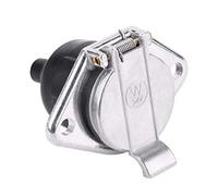 Qiilu Trailer 7 Pin Plug, Universal 24V 7 Pin Trailer Plug 7-Pole Wiring Connector Adapter Socket.-for 7 pin round trailer