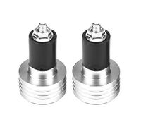 Qiilu Universal Anti-Vibration Handlebar End Caps - Pair of 22 mm Aluminium Motorcycle (Silver)