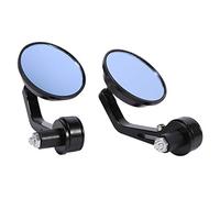 Qiilu Universal Motorcycle Mirrors, 7/8" Handle Bar End Side Mirror Rearview Round 3 Inch Chrome Side Mirrors for Motorbike Scooter