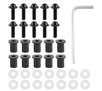 Qiilu Windshield Bolts Kit, Motorbike Windshield Deflectors 10pcs Motorcycle Windshield Bolts Nut Washers Windscreen Nut Universal Motorbike Fairing Mounting Kit(Black)
