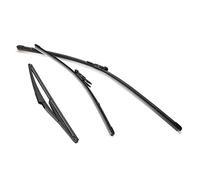 Qiilu Windshield Wiper, Car Front 24in + 16in Rear 12in Windshield Wiper Blades Set Car Parts Right-Hand Driving Car Windscreen Wipers Car Accessory Fits for 2007-2013