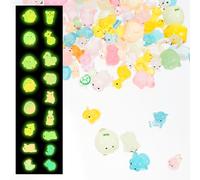 Qiimenguer 100pcs Luminous Mini Resin Animals, Resin Animals Night Can Be Hidden in The Office, Home Glow, Suitable for Miniature Fairy Garden Accessories Fish Tank Decoration