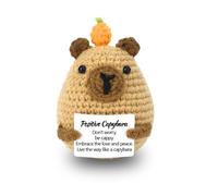 Qiimenguer Positive Crochet Capybara Gifts，Crochet Animal Gifts with Inspirational Cards for Emotional Support, Perfect for Encouraging Family, Friends, and Colleagues as Desk Decorations
