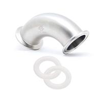QiiMii Clamp Elbow Sanitary SS304 90 Degree Tri Clamp Pipe Ferrule (1.5" Pipe OD)