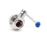QiiMii Sanitary Stainless Steel 304 Tri Clamp Butterfly Valve with Pull Handle and EPDM Seal, 1.5 inch