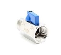 QiiMii SS304 New 3/4" Stainless Mini Ball Valve BSPT Famale x Male Thread with Blue Handle
