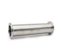 QiiMii SS304 Sanitary Spool Tube with Clamp Ends, Seamless Round Tubing with 1.5 inch Tri Clamp 50.5MM Ferrule Flange (Tube Length: 6 Inch /152MM)