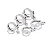 QiiMii Stainless Steel 304 Heavy Duty Sanitary Clamp Single Pin Tri Clover 2 inch with 1 pc Silicone Gasket, 5 Pack