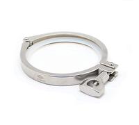 QiiMii Stainless Steel 304 Heavy Duty Sanitary Clamp Single Pin Tri Clover 4 inch with 1 pc Silicone Gasket, 1 Pack
