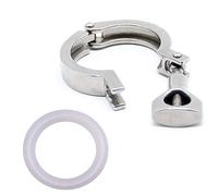 QiiMii Stainless Steel 304 Single Pin Heavy Duty Tri Clamp with Wing Nut for Ferrule TC 1.5" with 1 pc Silicone Gasket