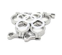QiiMii Stainless Steel 304 Single Pin Heavy Duty Tri Clamp with Wing Nut for Ferrule TC 1.5" with 1 pc Silicone Gasket, 5 pack