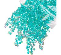 qiipii 10000PCS 2mm Small Transparent Aquamarine Blue AB Resin Rhinestones Bulk for Crafting Flatback Jelly Stones SS6 Diamonds Crystals Gems Charms for Nails Face Eyes Makeup Tumblers Bottles Crafts