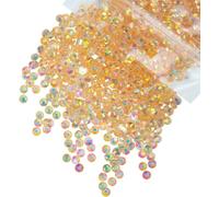 qiipii 10000PCS 2mm Small Transparent Champagne AB Resin Rhinestones Bulk SS6 Tiny Clear Light Yellow Flatback Jelly Stones Diamonds Gems Charms for Nails Face Eyes Makeup Tumblers Bottles DIY Crafts