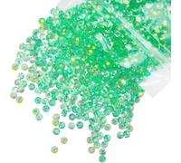qiipii 10000PCS 2mm Small Transparent Green AB Resin Rhinestones Bulk Clear Fresh Green Flatback Jelly Stones SS6 Light Green Diamonds Gems Charms for Nails Face Eyes Makeup Tumblers Bottles Crafts