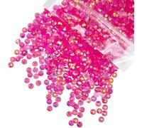 qiipii 10000PCS 2mm Small Transparent Hot Pink AB Resin Rhinestones Bulk Clear Rose Pink Flatback Jelly Stones SS6 Diamonds Crystals Gems Charms for Nails Face Eyes Makeup Tumblers Bottles DIY Crafts