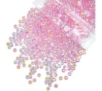 qiipii 10000PCS 2mm Small Transparent Pink AB Resin Rhinestones Bulk Clear Light Pink Flatback Jelly Stones SS6 Diamonds Crystals Gems for Nails Face Eyes Makeup Tumblers Bottles DIY Crafts Phones
