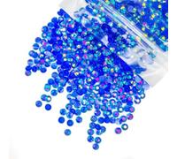 qiipii 10000Pcs 2mm Small Transparent Royal Blue AB Resin Rhinestones Bulk SS6 Clear Dark Blue Flatback Jelly Stones Diamonds Gems Charms for Nails Face Eyes Makeup Tumblers Bottles DIY Crafts Shoes